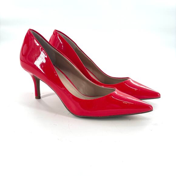 Charles David Angelica Heels 5.5 Red Patent NWOT Pumps Glam Academia Career - Picture 1 of 6